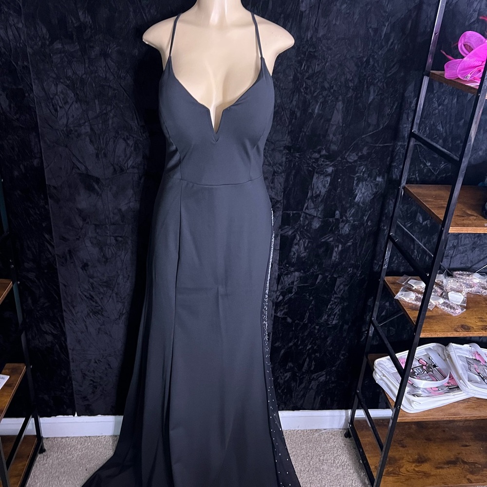 Fashion Nova Black Backless Dress